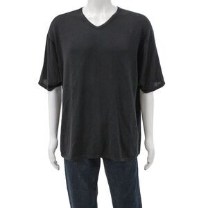 Armani Collezioni Men Black VNeck Cotton Short Sleeve Tee Size 2XL